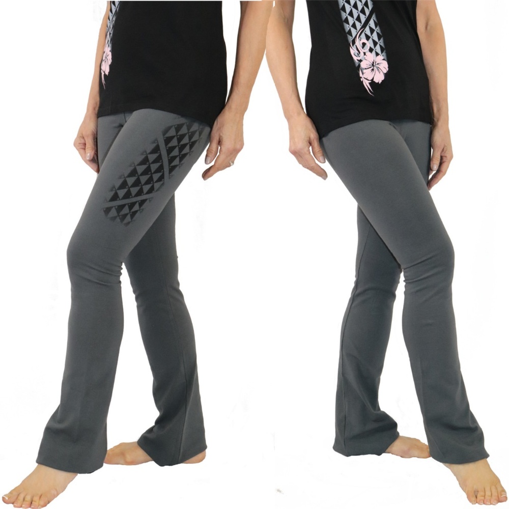 Boot Cut Yoga Pants Polynesian Tattoo Design